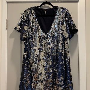 1. State Blue and Silver Sequin Midi Dress